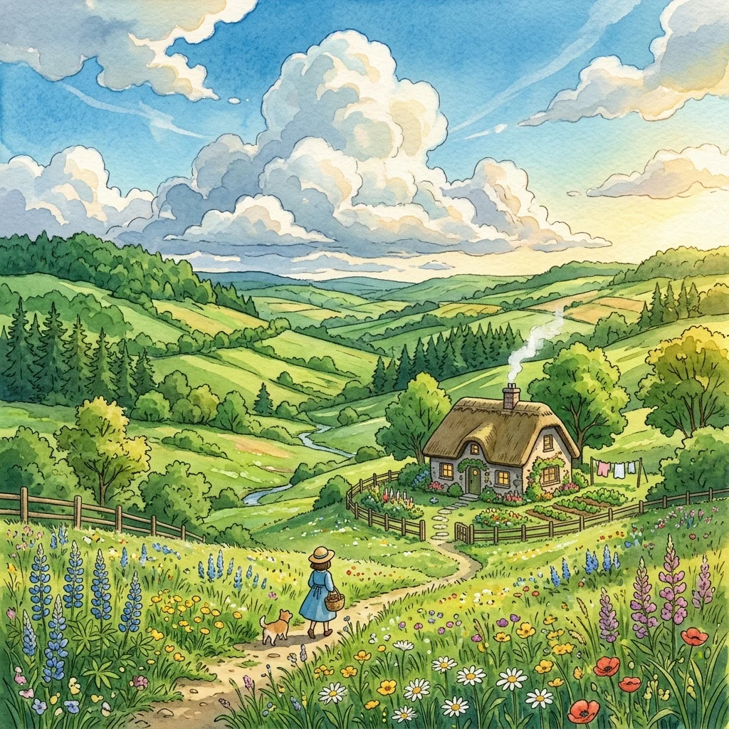 Ghibli Countryside Landscape