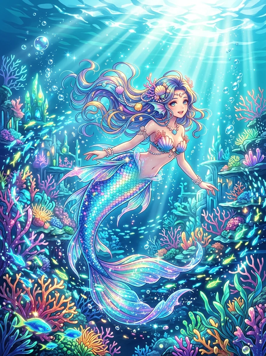 Mermaid in Coral Kingdom