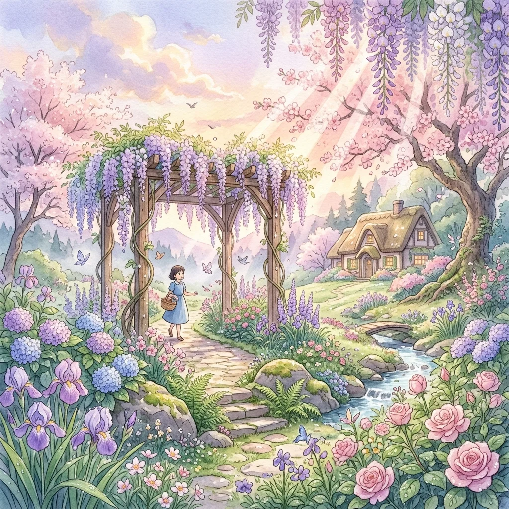 Dreamy Watercolor Text to Image Botanical