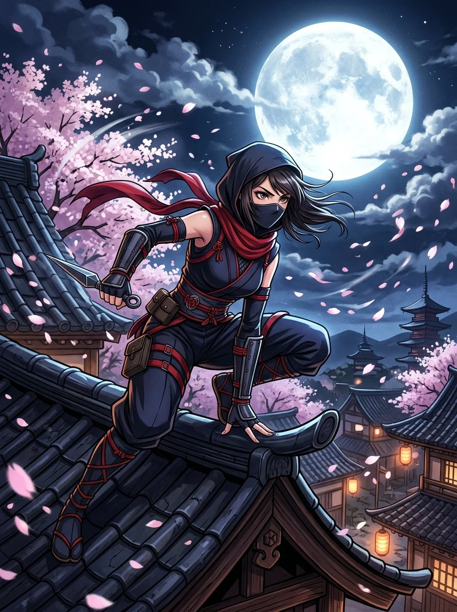Ninja Under Moonlight