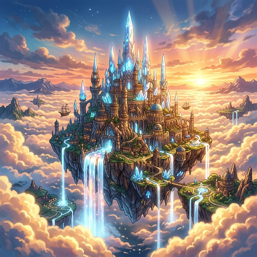 Sky Fortress Text to Image Concept