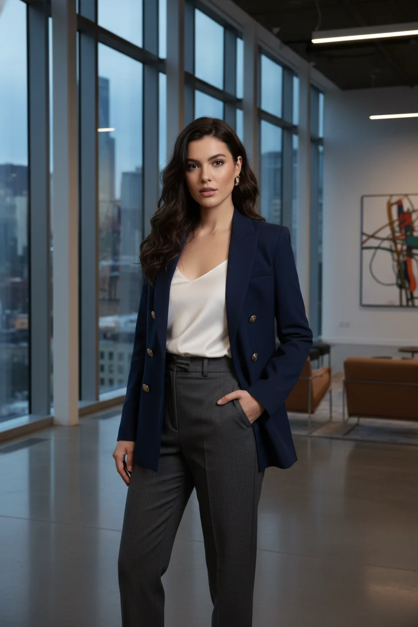 Same person in stylish new outfit after AI clothes changer virtual try-on transformation