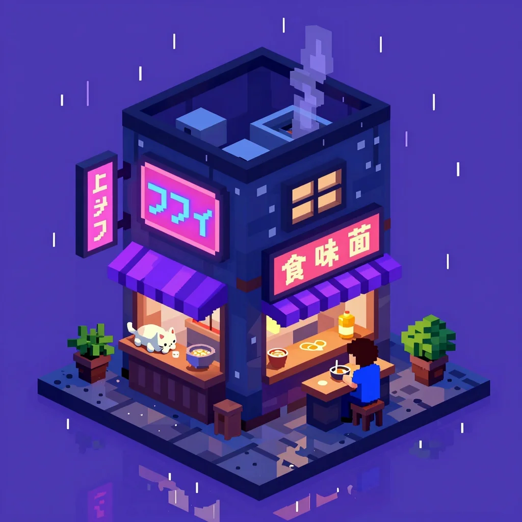 Isometric Pixel Art Scene