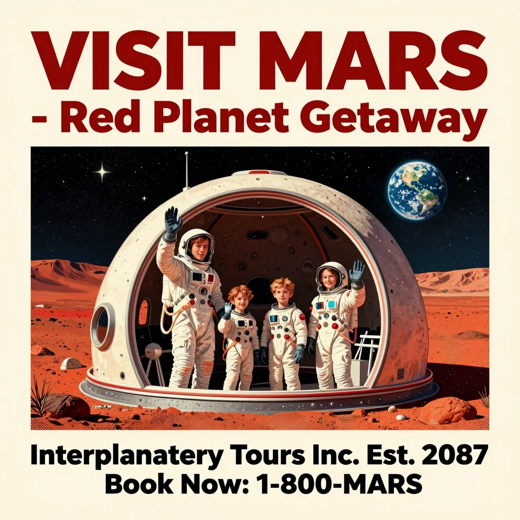 Retro Advertisement with Dense Text