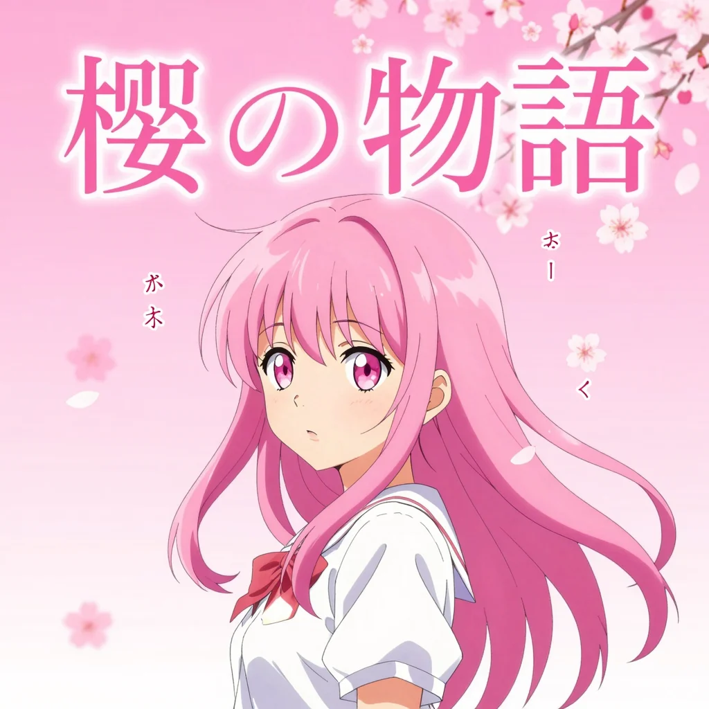 Anime Character with Integrated Text Elements