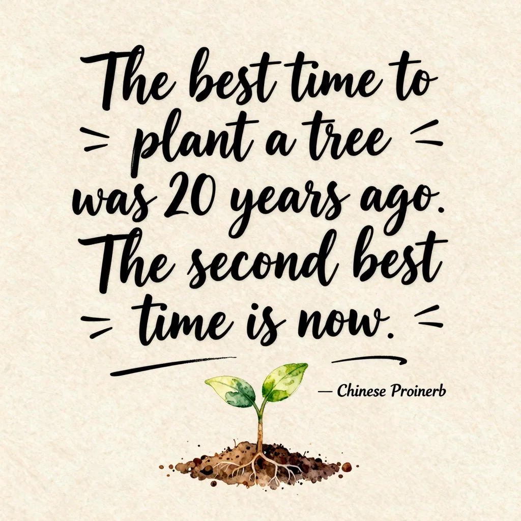 Calligraphic Quote with Illustration