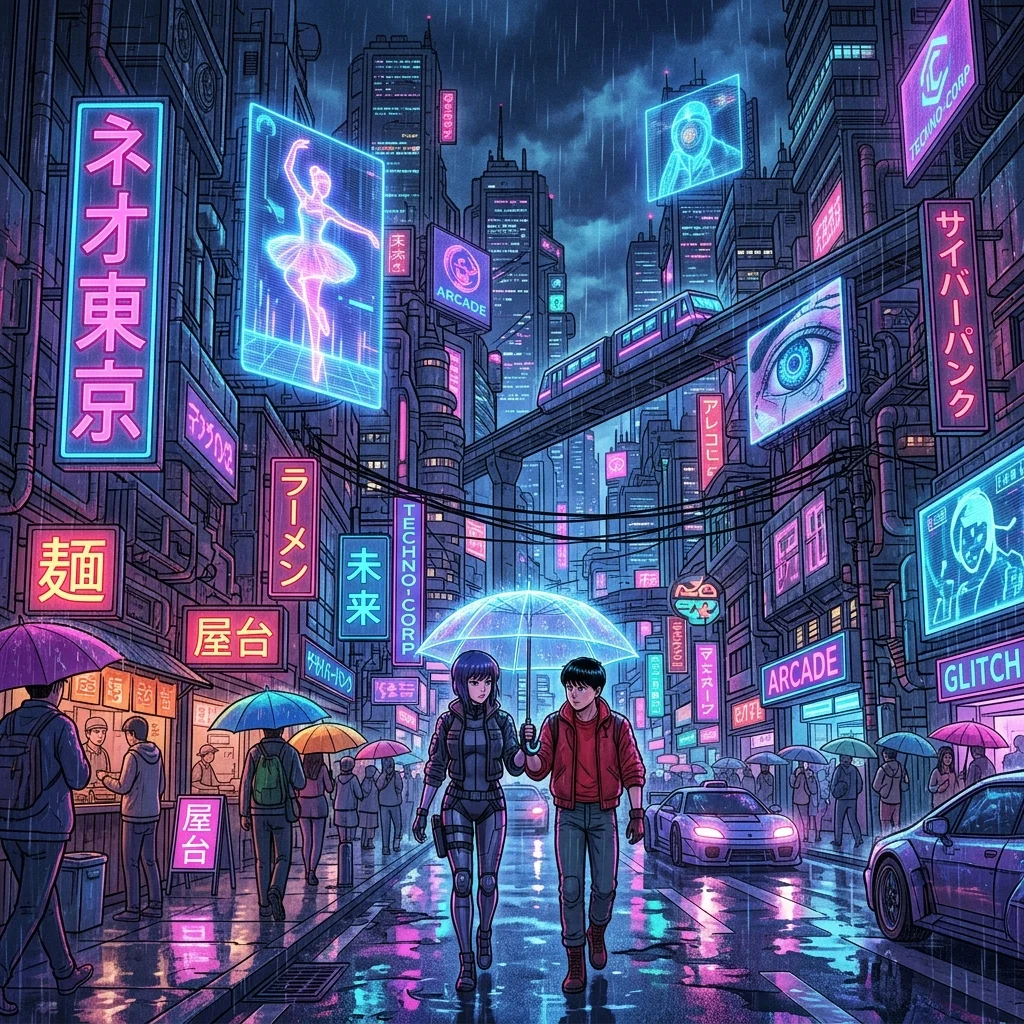 City to Cyberpunk Anime