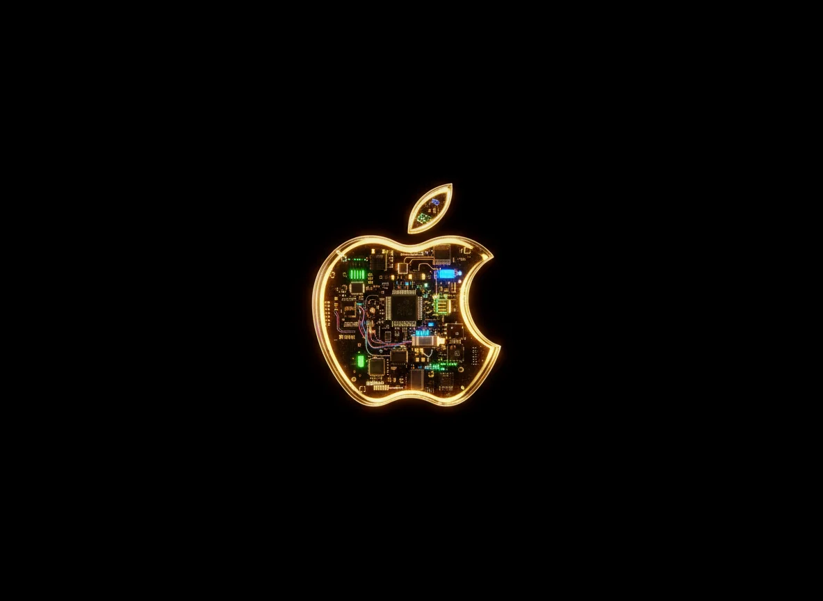 Transparent Golden Glass Apple