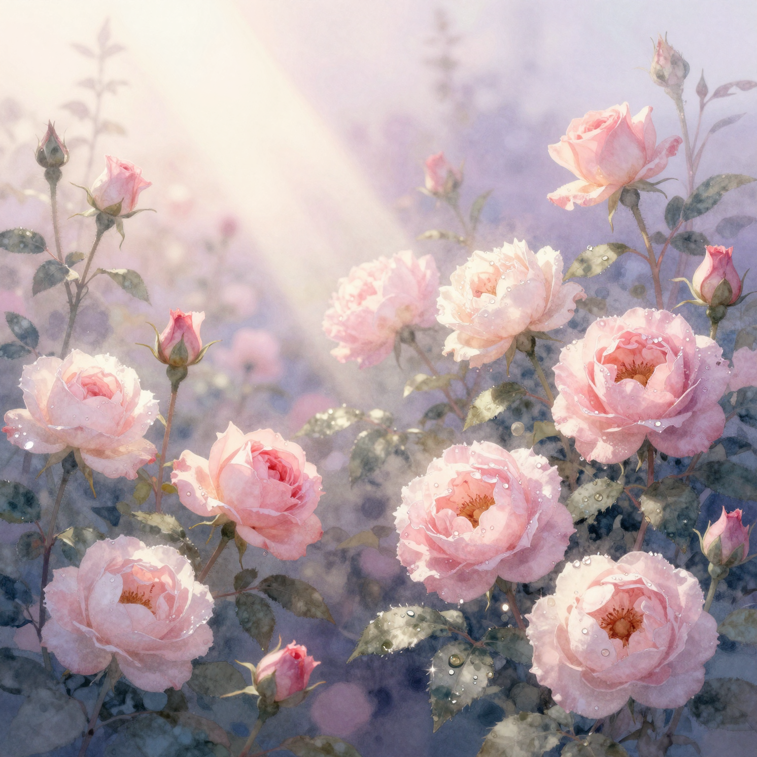 Dreamy Watercolor Text to Image Botanical